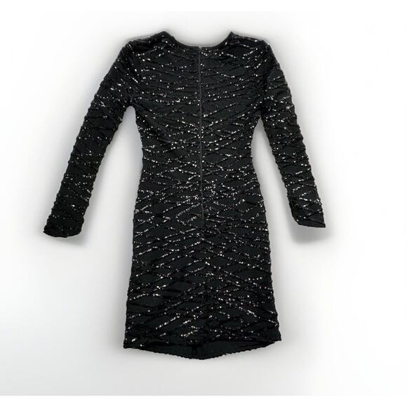 Windsor Black Sequin Mini Dress Formal Semi Formal Size Small Stunning Long Sl - Picture 10 of 10